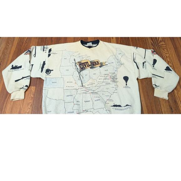 Vintage Civil War Sweatshirt Mens Art Unlimited 2XL Pullover Crewneck Sweatshirt - Picture 3 of 7